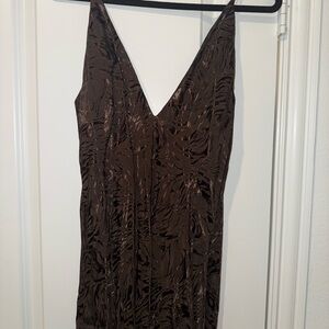 H&M Brown Sheath V-Neck Cocktail Dress